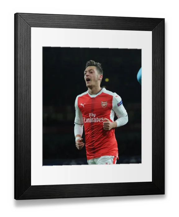 Framed Print : Mesut Ozil Scores Fourth Goal for Arsenal against Ludogorets in 2016-17 Champions League