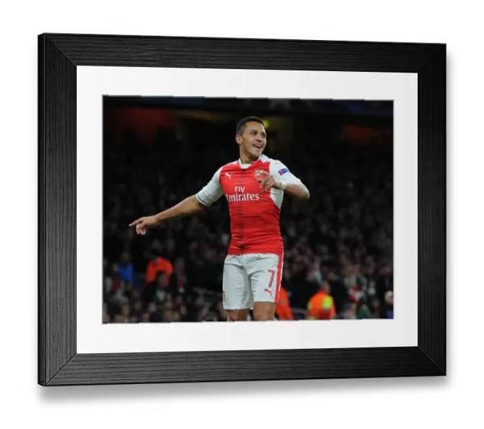 Framed Print : Alexis Sanchez's Thrilling Goal: Arsenal's Victory Against Ludogorets Razgrad in the 2016-17 UEFA Champions League