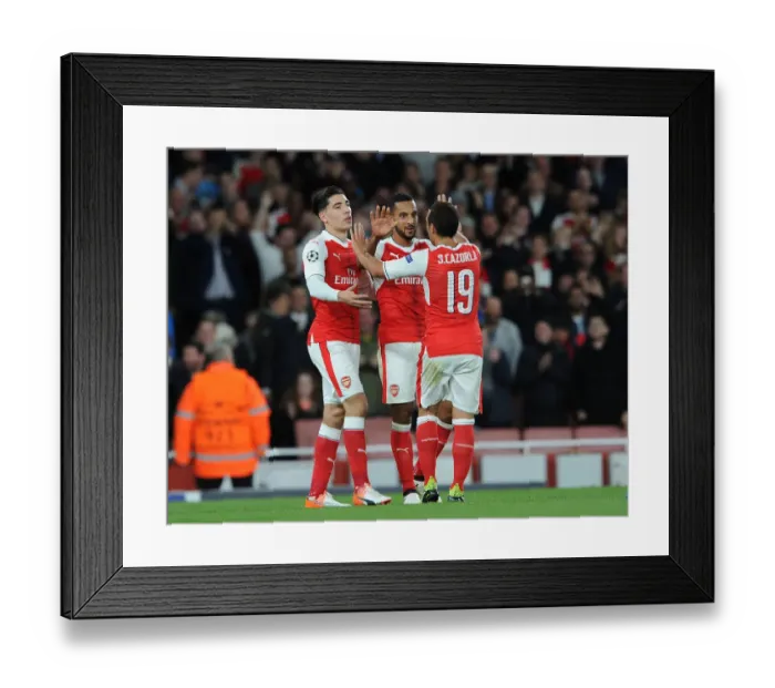Framed Print : Arsenal's Theo Walcott and Teammates Celebrate Goals Against Ludogorets Razgrad in 2016-17 UEFA Champions League Framed Print : Arsenal's Theo Walcott and Teammates Celebrate Goals Against Ludogorets Razgrad in 2016-17 UEFA Champions League