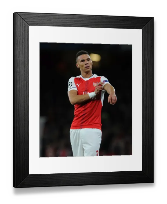 Framed Print : Arsenal's Kieran Gibbs in Action during the 2016-17 UEFA Champions League Match against Ludogorets at Emirates Stadium