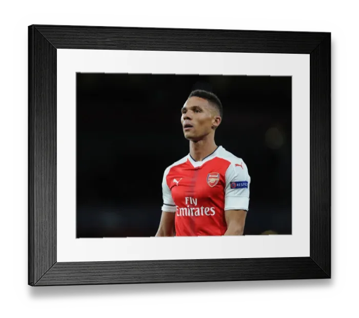 Framed Print : Arsenal's Kieran Gibbs in Action during the UEFA Champions League Match against Ludogorets (2016-17)