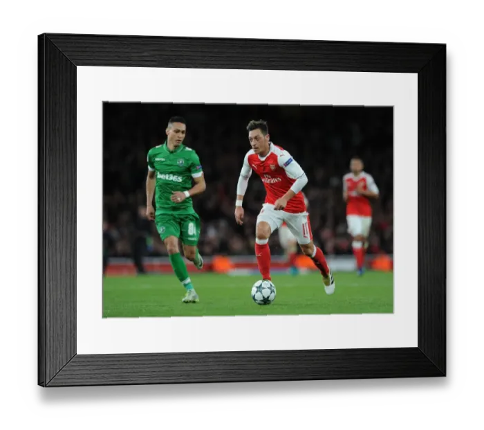 Framed Print : Arsenal vs Ludogorets: Ozil Faces Off in 2016-17 Champions League Clash