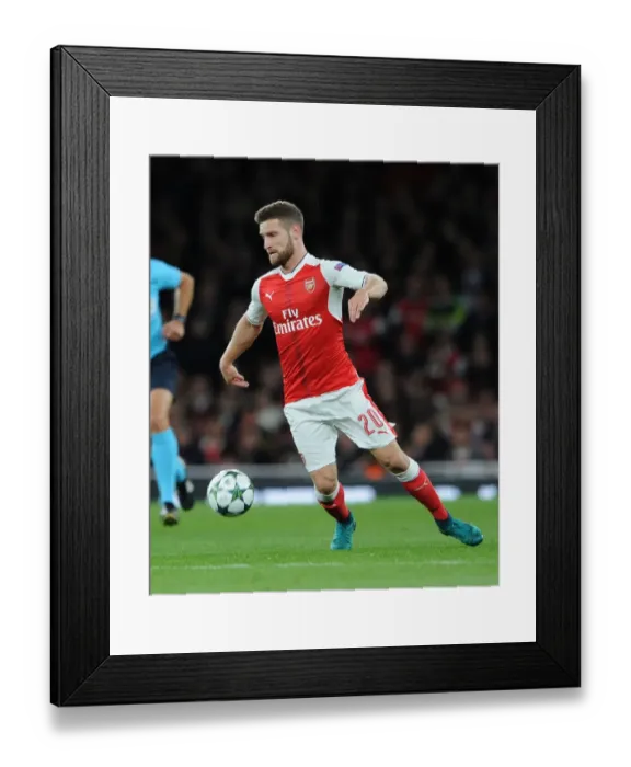 Framed Print : Arsenal vs Ludogorets: Mustafi in Action at Emirates Stadium, UEFA Champions League 2016-17
