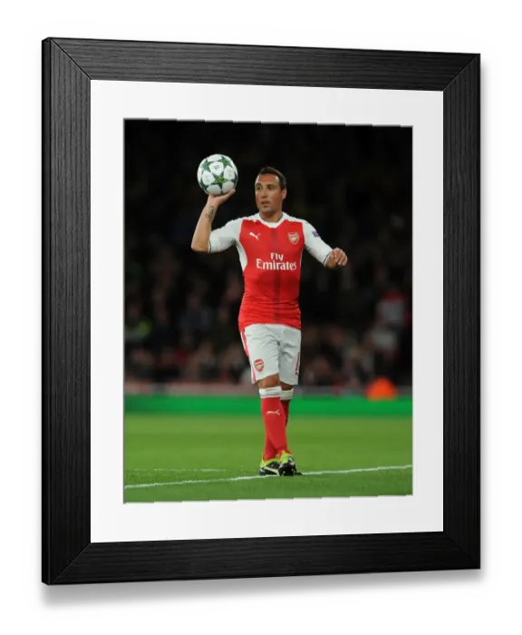 Framed Print : Arsenal's Santi Cazorla in Action against Ludogorets Razgrad in the 2016-17 UEFA Champions League