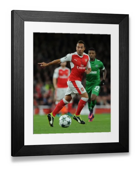 Framed Print : Santi Cazorla: Arsenal's Star Midfielder in Action against Ludogorets Razgrad, 2016-17 UEFA Champions League