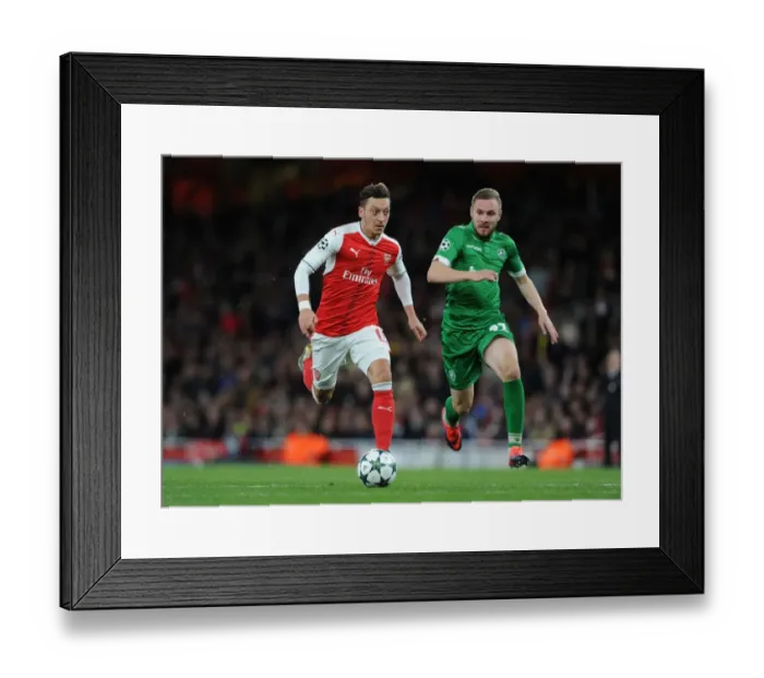 Framed Print : Mesut Ozil Scores Arsenal's Fourth Goal in Champions League Match Against Ludogorets (2016-17) Framed Print : Mesut Ozil Scores Arsenal's Fourth Goal in Champions League Match Against Ludogorets (2016-17)