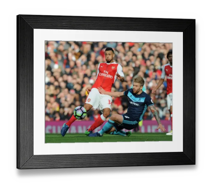 Framed Print : Arsenal vs. Middlesbrough: Coquelin Tackles Clayton in 2016-17 Premier League Clash