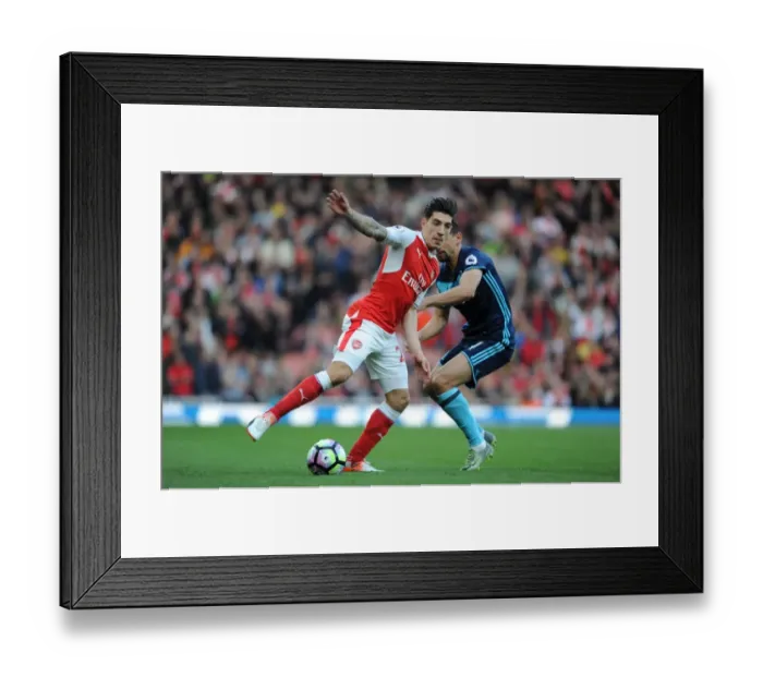 Framed Print : Arsenal vs Middlesbrough: Hector Bellerin Faces Off Against Gaston Ramirez in Premier League Clash (2016-17)