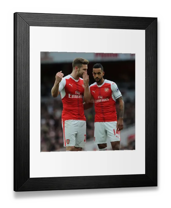 Framed Print : Arsenal: Mustafi and Walcott in Action against Middlesbrough, Premier League 2016-17