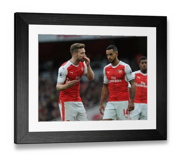 Framed Print : Arsenal: Mustafi and Walcott in Action against Middlesbrough (2016-17)