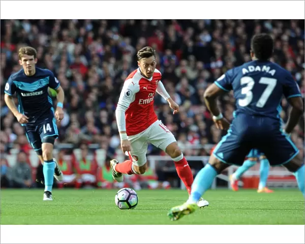 Mesut Ozil: In Action for Arsenal Against Middlesbrough, Premier League 2016-17