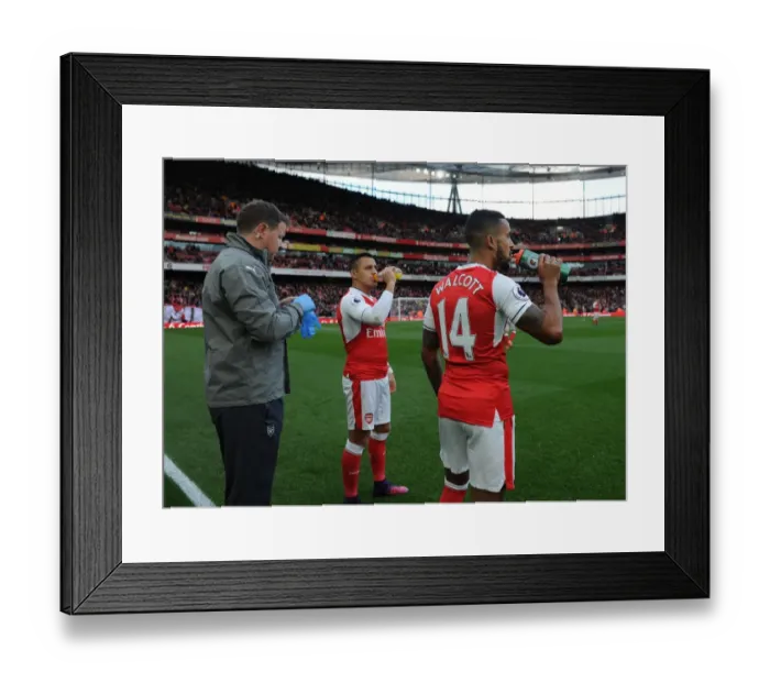 Framed Print : Arsenal Duo Theo Walcott and Alexis Sanchez Prepare for Kick-off Against Middlesbrough (2016-17) Framed Print : Arsenal Duo Theo Walcott and Alexis Sanchez Prepare for Kick-off Against Middlesbrough (2016-17)