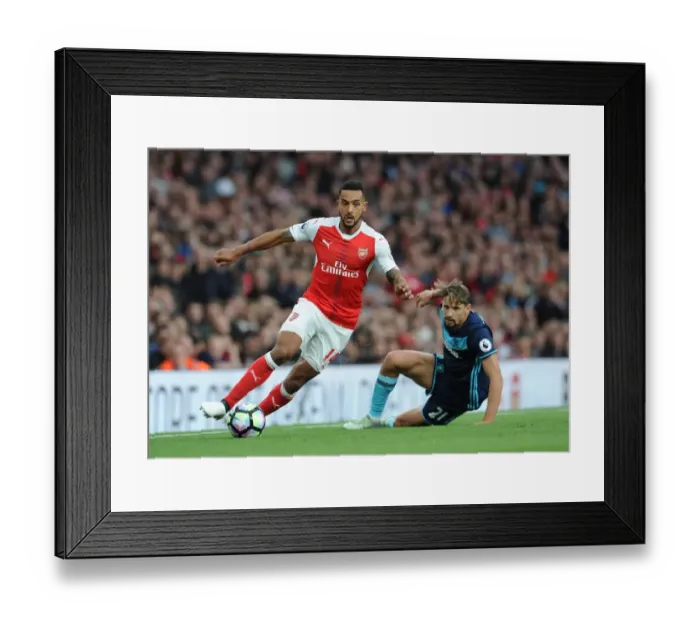 Framed Print : Theo Walcott's Agile Moves: Arsenal's Brilliant Attack Outwits Gaston Ramirez (Arsenal vs Middlesbrough, 2016-17)