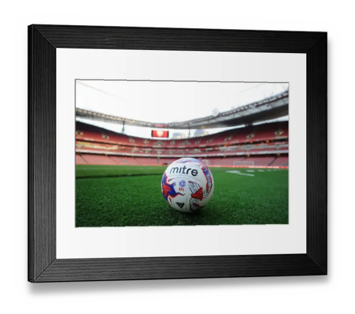 Framed Print : Mitre Matchball Set for Arsenal vs. Reading EFL Cup Clash at Emirates Stadium Framed Print : Mitre Matchball Set for Arsenal vs. Reading EFL Cup Clash at Emirates Stadium