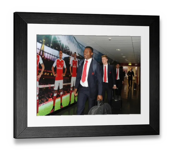 Framed Print : Marc Bola Arrives at Emirates Stadium for Arsenal vs. Reading EFL Cup Match