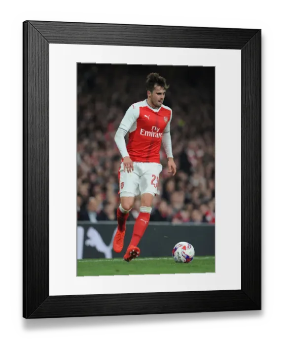 Framed Print : Arsenal's Carl Jenkinson in Action Against Reading - EFL Cup 2016-17