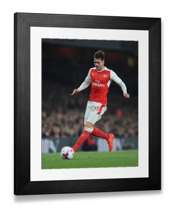 Framed Print : Carl Jenkinson in Action: Arsenal vs. Reading, EFL Cup 2016-17