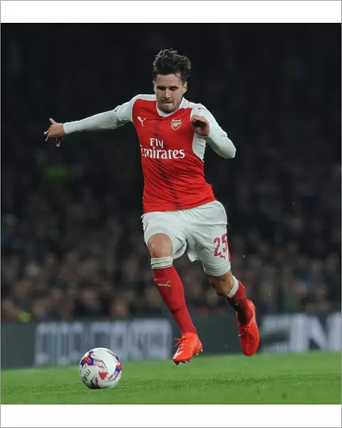 Arsenal's Carl Jenkinson Celebrates in Emirates Stadium after Securing a 2-0 Victory over Reading in the EFL Cup