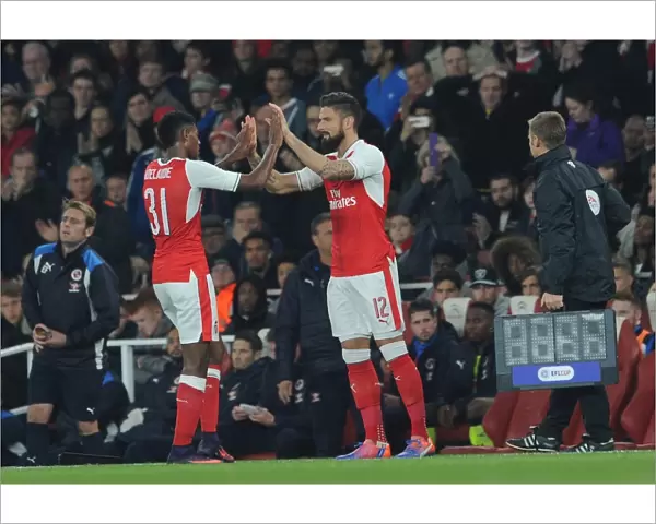 Jeff Reine-Adelaide is subbed for Olivier Giroud (Arsenal)