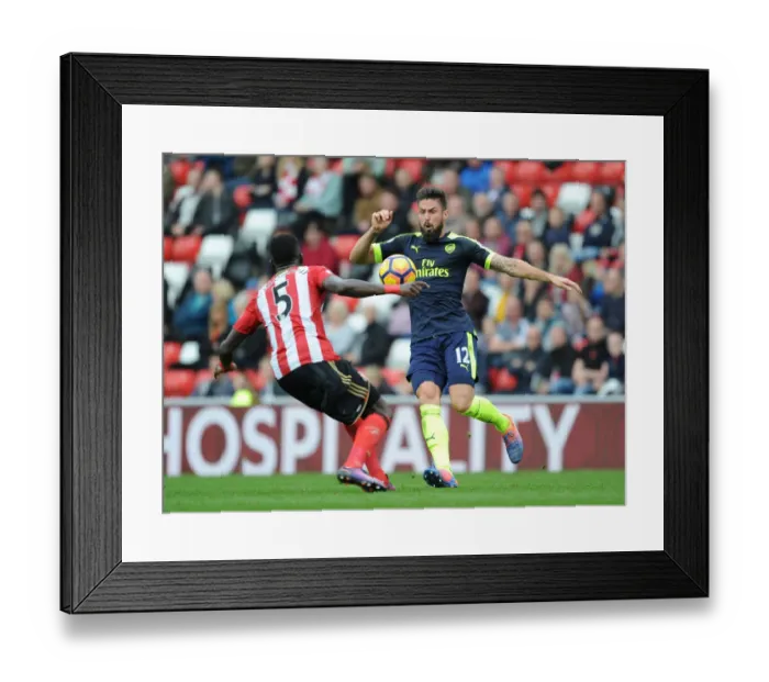 Framed Print : Giroud vs. Djilobodji: Intense Battle at Sunderland's Stadium of Light (Arsenal vs. Sunderland, 2016-17) Framed Print : Giroud vs. Djilobodji: Intense Battle at Sunderland's Stadium of Light (Arsenal vs. Sunderland, 2016-17)