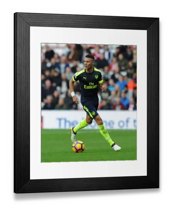 Framed Print : Kieran Gibbs in Action: Sunderland vs Arsenal, Premier League 2016-17