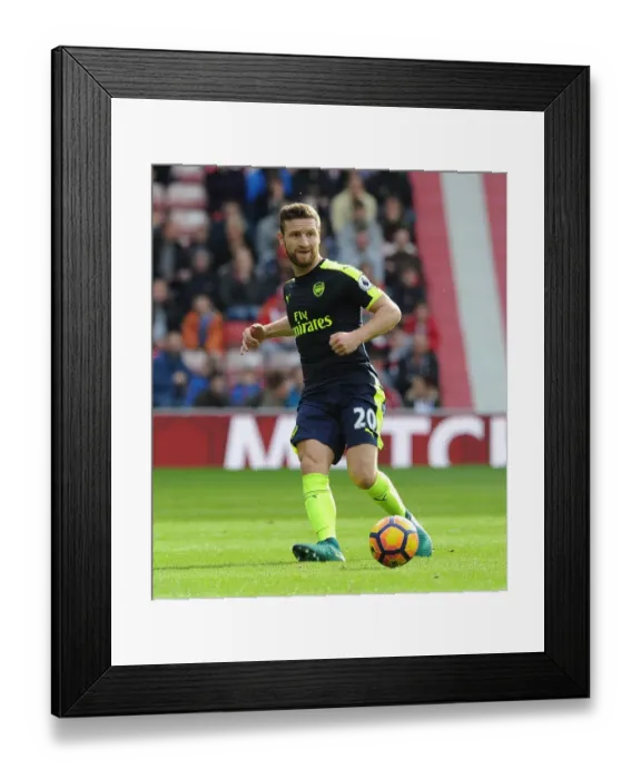 Framed Print : Shkodran Mustafi in Action: Sunderland vs Arsenal, Premier League 2016-17