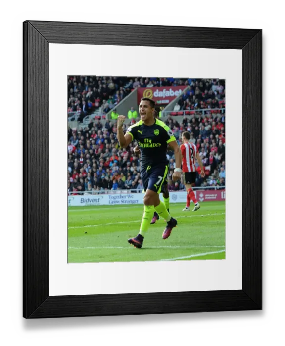 Framed Print : Alexis Sanchez's Thrilling Goal: Arsenal's Triumph over Sunderland (2016-17) Framed Print : Alexis Sanchez's Thrilling Goal: Arsenal's Triumph over Sunderland (2016-17)