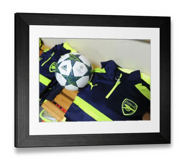 Framed Print : Arsenal FC Changing Room Before UEFA Champions League Match against PFC Ludogorets Razgrad, 2016