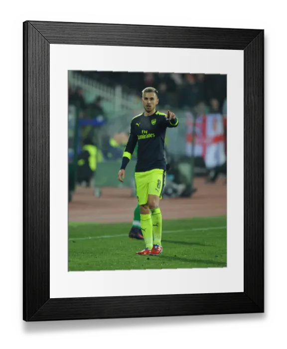 Framed Print : Arsenal's Aaron Ramsey in Action against Ludogorets Razgrad in 2016-17 UEFA Champions League