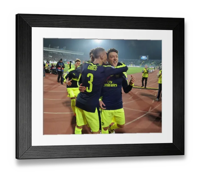 Framed Print : Mesut Ozil Scores for Arsenal Against Ludogorets in Champions League Framed Print : Mesut Ozil Scores for Arsenal Against Ludogorets in Champions League
