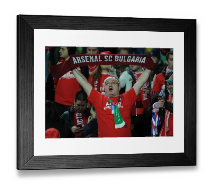 Framed Print : Arsenal Fans in Sofia: Unwavering Support in the 2016-17 UEFA Champions League Match against PFC Ludogorets Razgrad Framed Print : Arsenal Fans in Sofia: Unwavering Support in the 2016-17 UEFA Champions League Match against PFC Ludogorets Razgrad