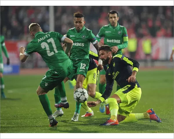 Olivier Giroud vs Cosmin Moti: A Battle in the UEFA Champions League between Arsenal and Ludogorets