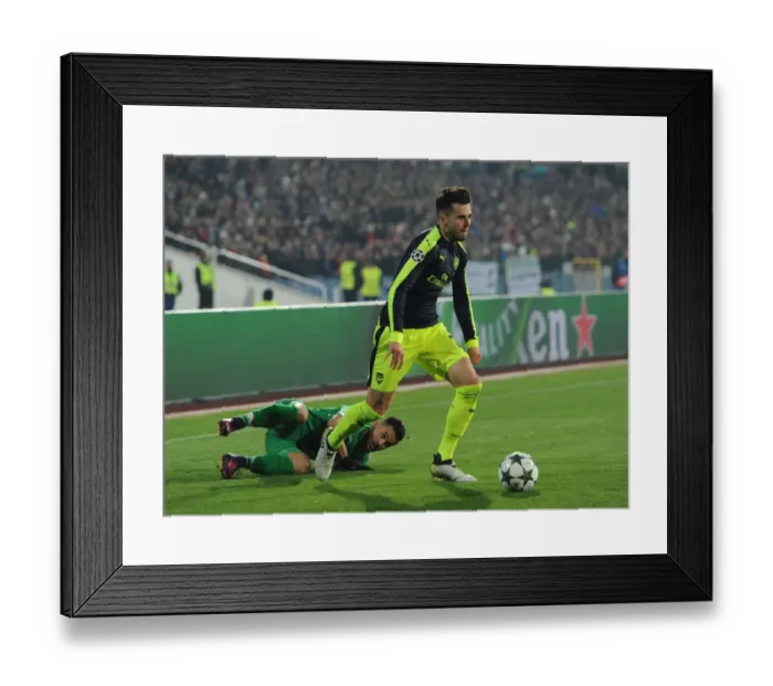 Framed Print : Arsenal's Carl Jenkinson Clashes with Wanderson of Ludogorets in UEFA Champions League