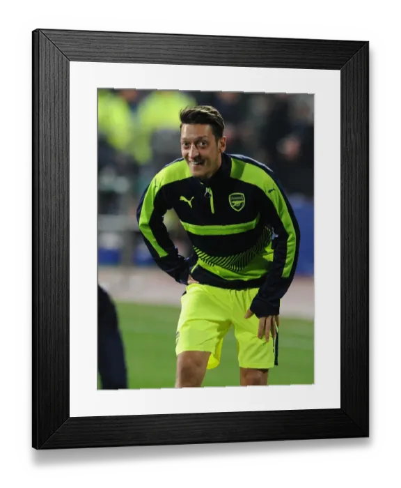 Framed Print : Mesut Ozil Warming Up: Arsenal vs Ludogorets Razgrad, UEFA Champions League, 2016