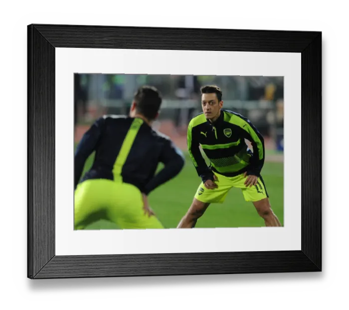 Framed Print : Mesut Ozil Warming Up: Arsenal FC vs. PFC Ludogorets Razgrad, UEFA Champions League, Sofia, Bulgaria, 2016 Framed Print : Mesut Ozil Warming Up: Arsenal FC vs. PFC Ludogorets Razgrad, UEFA Champions League, Sofia, Bulgaria, 2016