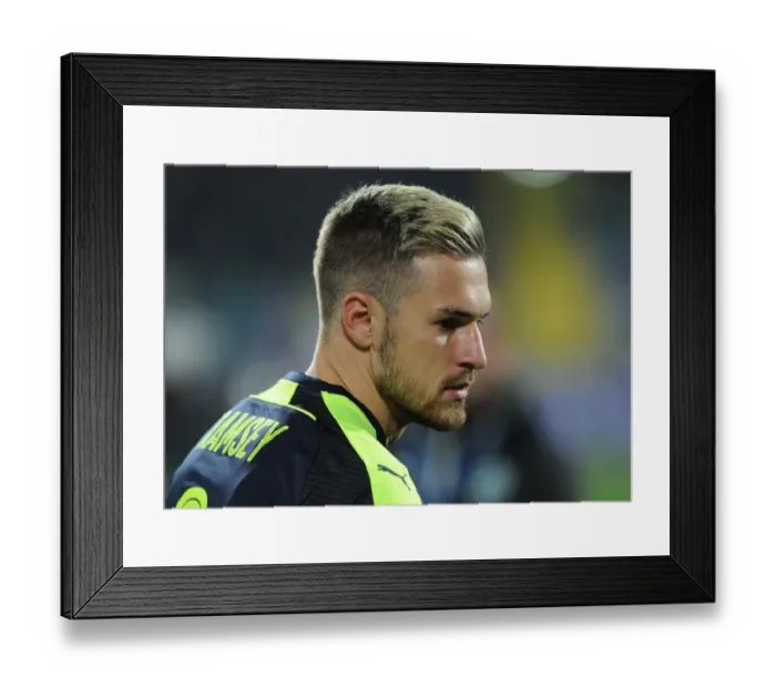 Framed Print : Arsenal's Aaron Ramsey in Action against Ludogorets, UEFA Champions League 2016-17