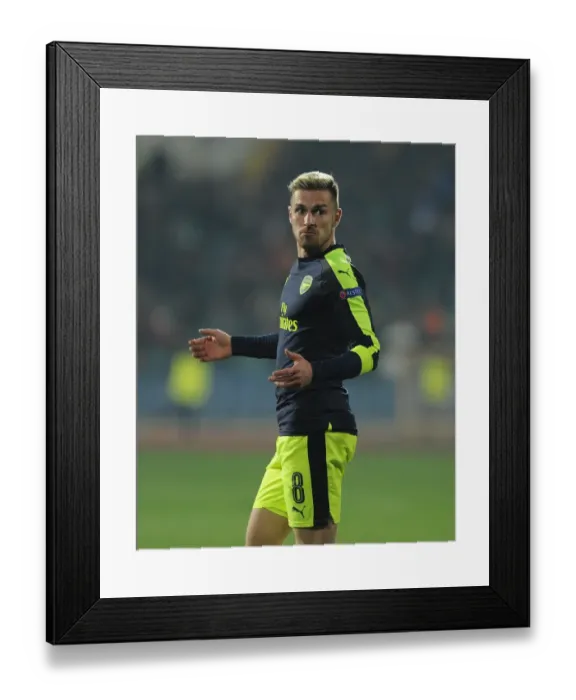 Framed Print : Aaron Ramsey in Action: Arsenal vs Ludogorets, UEFA Champions League 2016-17