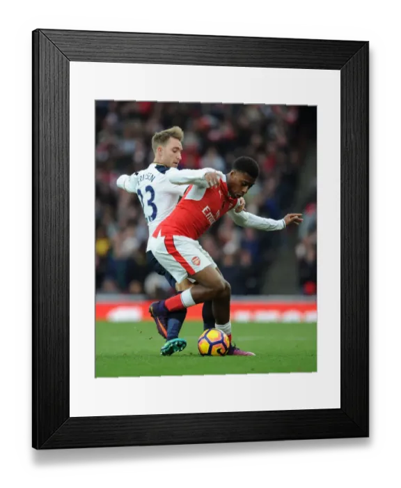 Framed Print : Iwobi vs. Eriksen: A Midfield Showdown in the Arsenal-Tottenham Rivalry