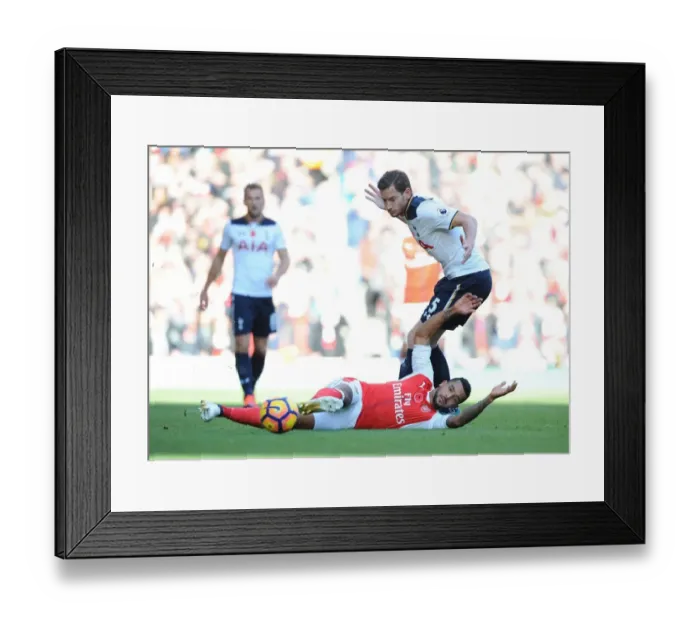 Framed Print : Intense Rivalry: Walcott vs. Vertonghen Clash - Arsenal vs. Tottenham (2016-17)