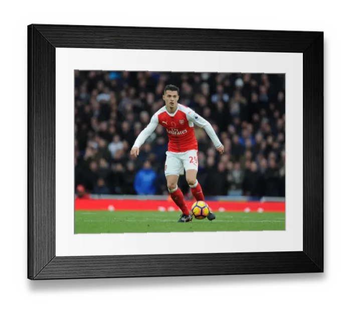 Framed Print : Arsenal vs. Tottenham Showdown: Xhaka's Battle in the 2016-17 Premier League