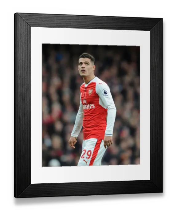 Framed Print : Arsenal vs. Tottenham Showdown: Xhaka's Battle in the 2016-17 Premier League - Arsenal's Midfield Maestro Faces Off Against Spurs at Emirates Stadium Framed Print : Arsenal vs. Tottenham Showdown: Xhaka's Battle in the 2016-17 Premier League - Arsenal's Midfield Maestro Faces Off Against Spurs at Emirates Stadium