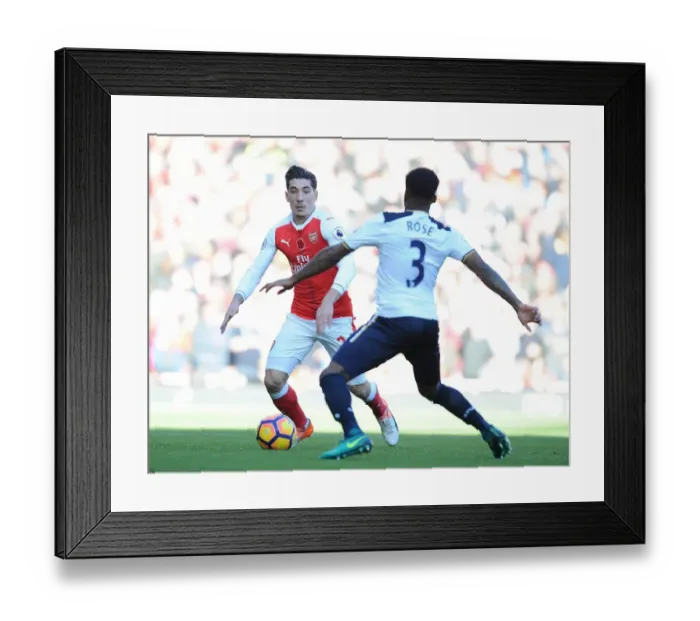 Framed Print : Arsenal vs. Tottenham: Hector Bellerin vs. Danny Rose - Premier League Clash at Emirates Stadium (2016-17)