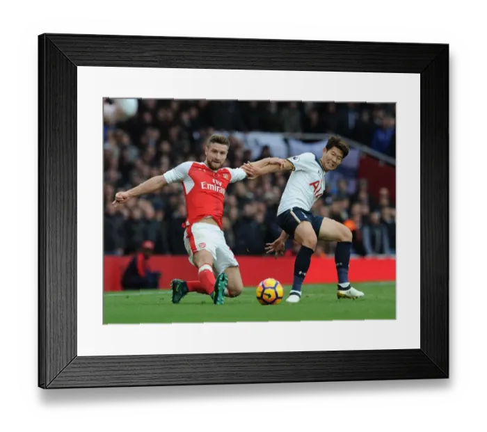 Framed Print : Arsenal vs. Tottenham: Mustafi vs. Son - Premier League Clash at Emirates Stadium (2016-17) Framed Print : Arsenal vs. Tottenham: Mustafi vs. Son - Premier League Clash at Emirates Stadium (2016-17)