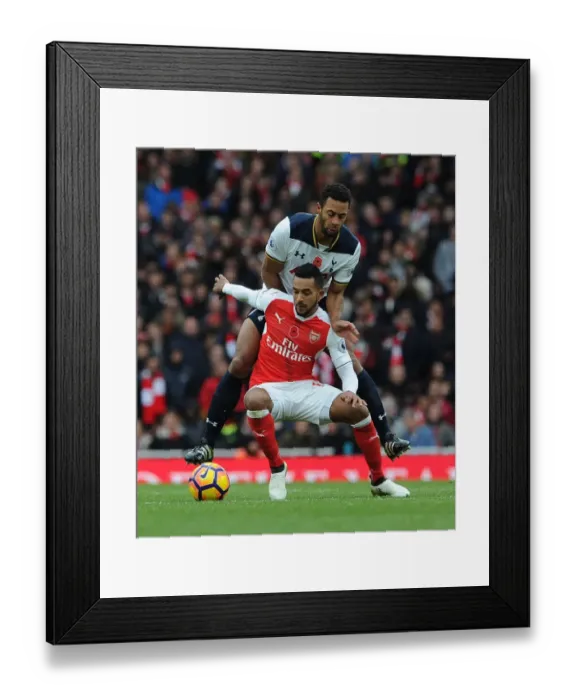 Framed Print : Arsenal vs. Tottenham: Theo Walcott vs. Mousa Dembele - Intense Battle at Emirates Stadium (2016-17)