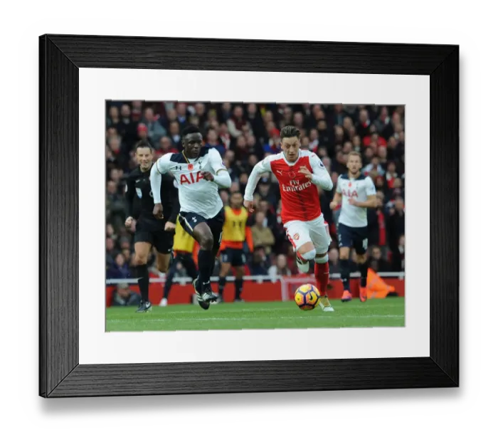 Framed Print : Mesut Ozil vs. Victor Wanyama: A Midfield Showdown in the Arsenal vs. Tottenham Rivalry (2016-17 Premier League)