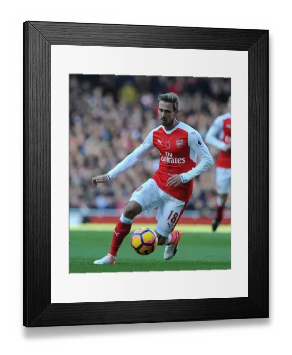 Framed Print : Monreal in Action: Arsenal vs. Tottenham (2016-17) - Emirates Stadium Showdown