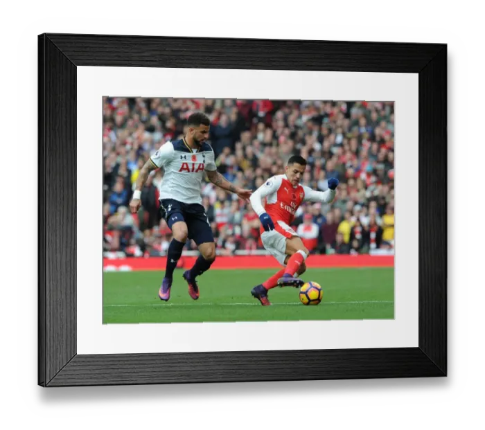 Framed Print : Arsenal vs. Tottenham: Sanchez and Walker Clash in the 2016-17 Premier League