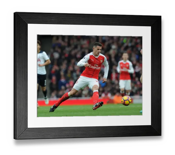 Framed Print : Arsenal vs. Tottenham Showdown: Granit Xhaka's Battle in the 2016-17 Premier League Framed Print : Arsenal vs. Tottenham Showdown: Granit Xhaka's Battle in the 2016-17 Premier League
