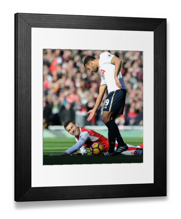 Framed Print : Arsenal vs. Tottenham: Intense Rivalry - Koscielny vs. Dembele Clash (Premier League 2016-17)