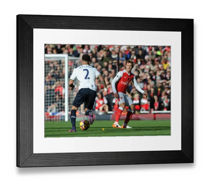 Framed Print : Arsenal vs. Tottenham: Monreal Shuts Down Walker in Intense Premier League Clash (2016-17)
